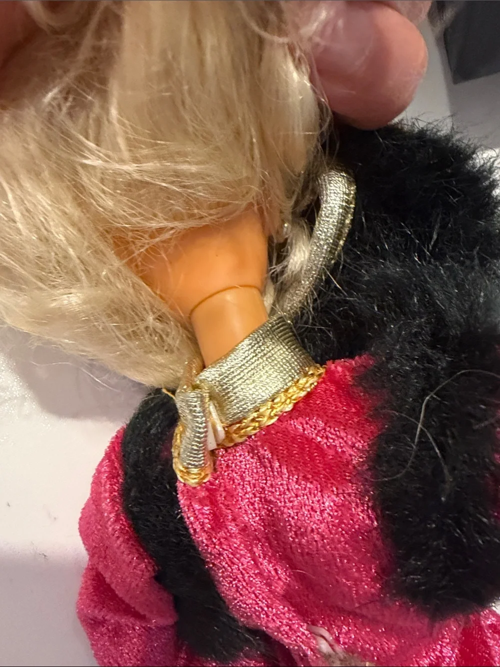 Mattel Blonde Hair Fashion Doll in Hot Pink and Black Gown